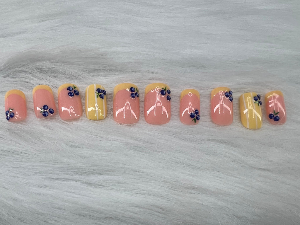 Yellow Blueberry Nails
