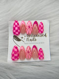 Pink Checkered & Flower